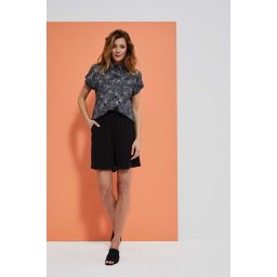 Marisse High-Waisted Viscose Shorts L-Sh-3719 Black