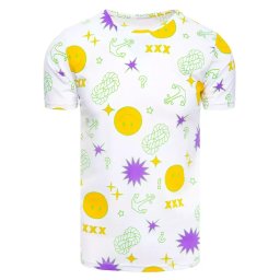 T-shirt męski z nadrukiem biały Dstreet