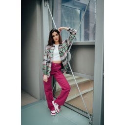 Trendyol Fuchsia джоб подробни висока талия широк крак дънки панталони