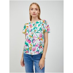 Green-white floral blouse with tie on the back ORSAY - Women