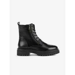 Black Women Ankle Leather Shoes Geox Iridea - Women