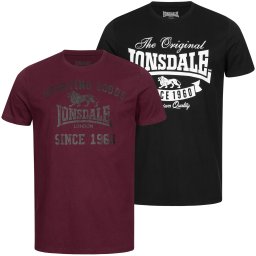 Мъжка тениска. Lonsdale 115086-Black/Oxblood