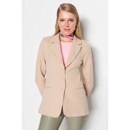 Trendyol Beige Woven Lined Back Detail Blazer Jacket