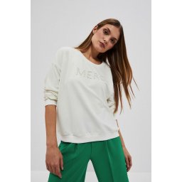 Marisse Women's Sweatshirt L-Bl-4007 Off White