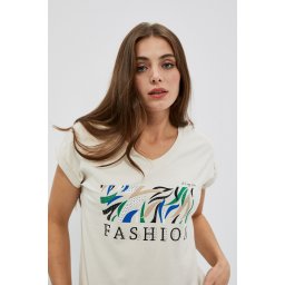 Marisse Women's T-Shirt L-Ts-4004 L.Beige