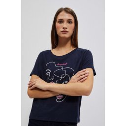 Marisse Women's T-Shirt L-Ts-4047 Navy