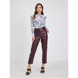Orsay Burgundy Women's Leatherette Trousers - Ladies