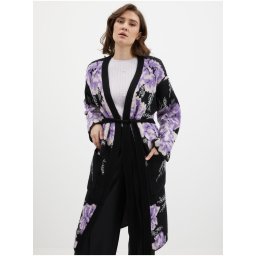 Orsay Black & Purple Women's Floral Cardigan - Women's