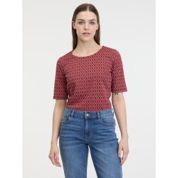 Orsay Red Women's Patterned T-Shirt - Women's
