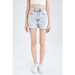 DEFACTO Mom Fit Jean High waist Folded Leg Short