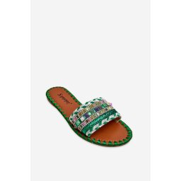 Boto Дамски украсени чехли Green Bellisa