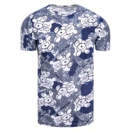 T-shirt męski z nadrukiem szary Dstreet