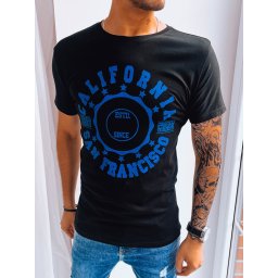 T-shirt męski z nadrukiem czarny Dstreet