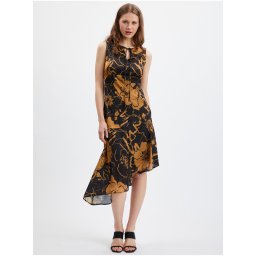 Orsay Brown & Black Women's Satin Dress - Ladies