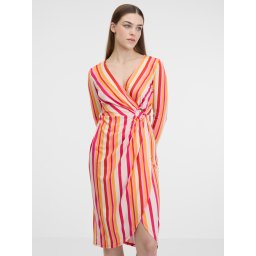 Orsay Red-Orange Women's Striped Dress - Women's