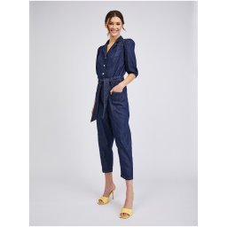 Orsay Navy Blue Women's Denim Jumpsuit - Women's