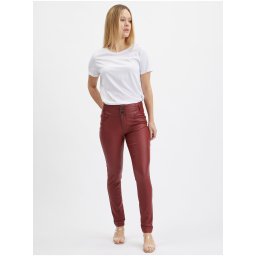 Orsay Burgundy Women's Skinny Fit Trousers - Ladies