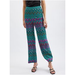 Orsay Pink & Green Women's Patterned Trousers - Women's