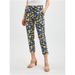 Orsay Yellow-Blue Women's Cropped Floral Trousers - Women's