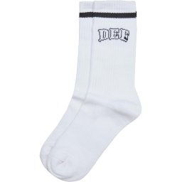 White DEF College Socks