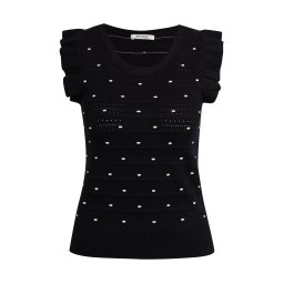 Orsay Women's Black Polka Dot Sweater T-Shirt - Women's