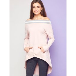 Sweatshirt I... Mi with a wide neckline pink