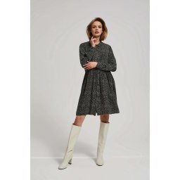 Marisse Black Shirt Dress With A Flared Bottom