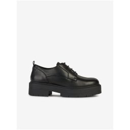 Black Women's Leather Platform Shoes Geox Spherica - Women's