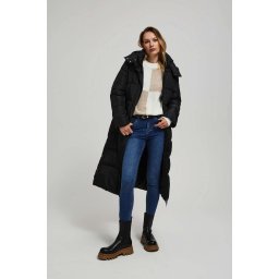 Marisse Quilted Hooded Jacket Black
