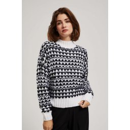 Marisse Black And White Turtleneck Sweater