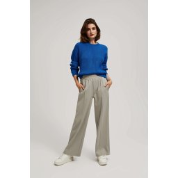 Marisse Brown Wide-Leg Creased Trousers