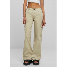 Women's Straight Denim Cargo Pants High Waisted Grey and White Raw