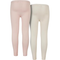 Girls' Jersey Leggings 2-Pack Pink/White Sand
