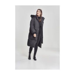 Жените извънгабаритни изкуствена кожа палто blk / blk