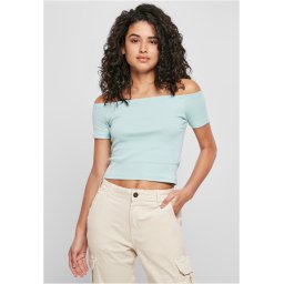Women's T-shirt with a ribbed pattern in blue color