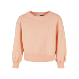 Girls' Oversized Color Melange Crewneck Papaya Melange