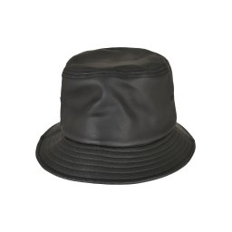 Imitation leather hat black