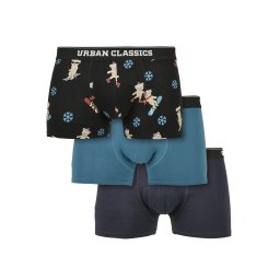 Organic X-Mas boxers 3-pack teddy aop+jasper+navy