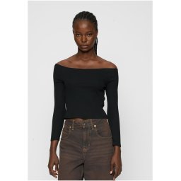 Women's Shoulderless Long Sleeve Black