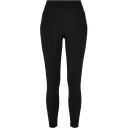 Women's high-waisted shiny stripe leggings black/black