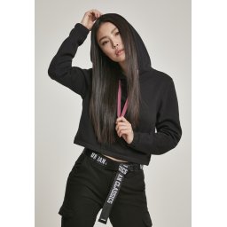 Women's contrasting drawstring with hood black