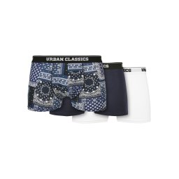 Organic Boxer Shorts 3-Pack Navy+Navy+White Scarf