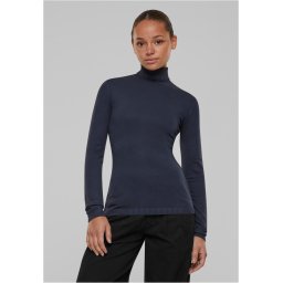 Women's knitted turtleneck in a navy design