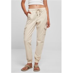 Women's Cargo Jogging Pants with High Waist whitesand