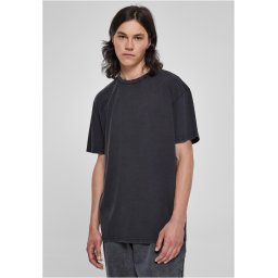 Heavy Oversized Acid Wash Tee Black