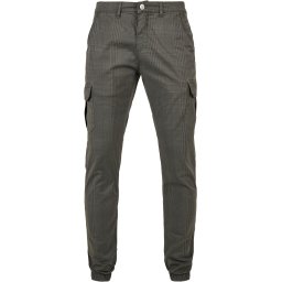 AOP Glencheck Cargo Jog Pants Dark Grey