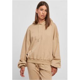 Women's organic oversized terry cloth with a hood in beige