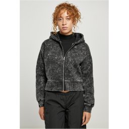 Women's Short Oversized Zipper Towel with Hood, Black