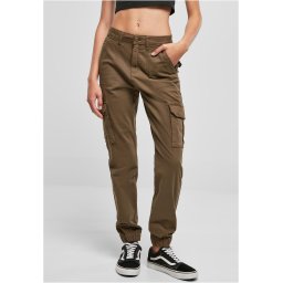 Women's cotton twill trousers olive