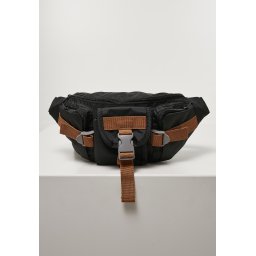 Hiking shoulder bag made of recycled ripstop black